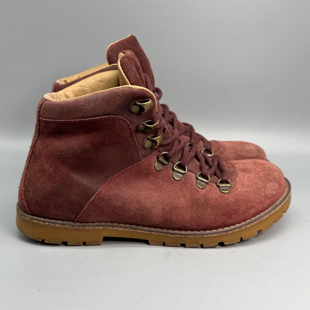 Birkenstock Jackson Women's 6 Burgundy Suede Round Toe Hiking Ankle Boots